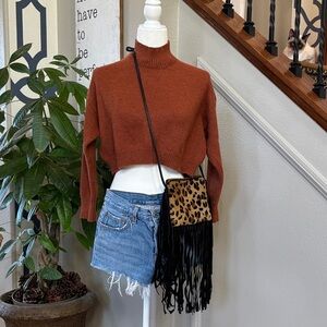 Rust Cropped Cozy Sweater 🤩